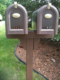 Windmere Metal Boxes - Venetian Bronze color - Installed on existing post